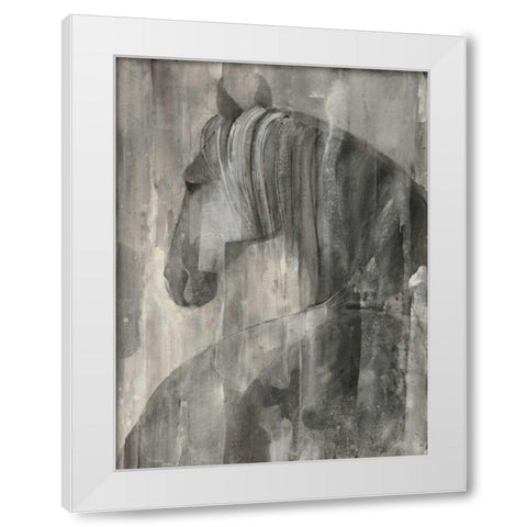 Glance Greige Crop White Modern Wood Framed Art Print by Hristova, Albena