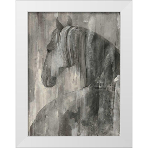 Glance Greige Crop White Modern Wood Framed Art Print by Hristova, Albena