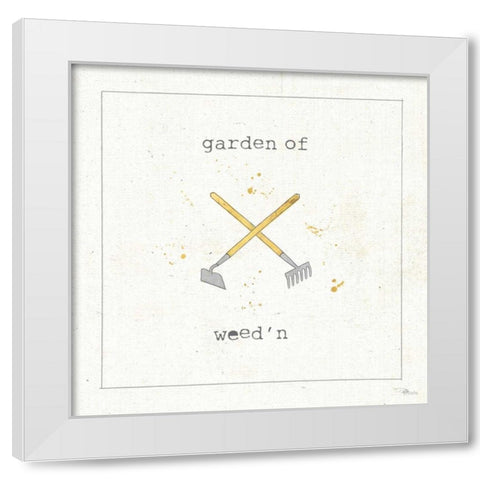 Garden Notes VIII White Modern Wood Framed Art Print by Pela Studio
