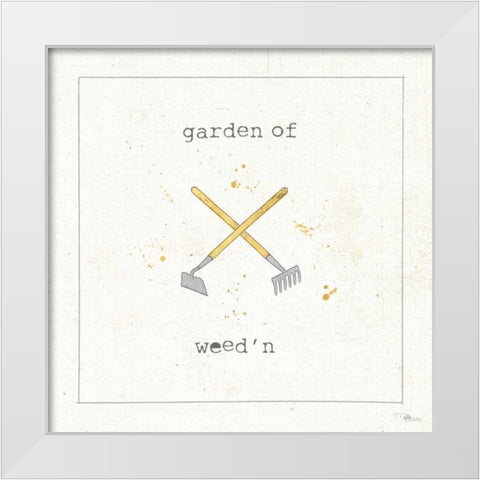 Garden Notes VIII White Modern Wood Framed Art Print by Pela Studio