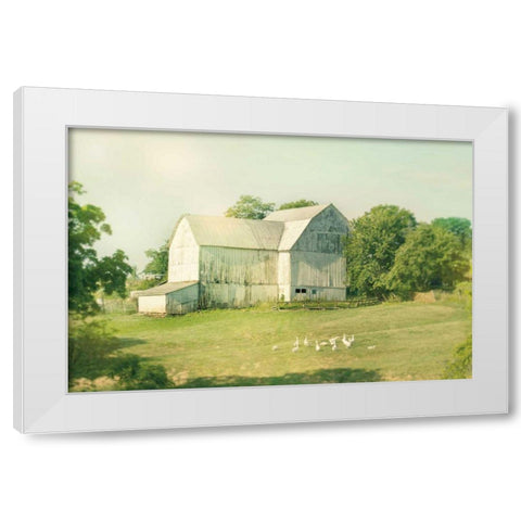 Farm Morning III Square White Modern Wood Framed Art Print by Schlabach, Sue