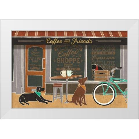Coffee and Friends I White Modern Wood Framed Art Print by Charron, Veronique
