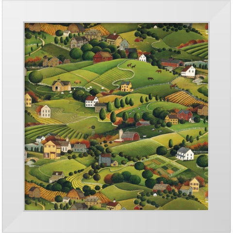 Pleasant Valley White Modern Wood Framed Art Print by Brown, David Carter