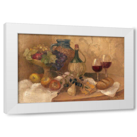 Abundant Table with Pattern White Modern Wood Framed Art Print by Albena, Hristova