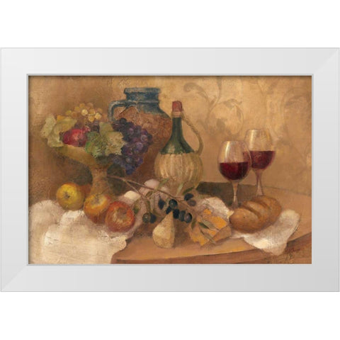 Abundant Table with Pattern White Modern Wood Framed Art Print by Albena, Hristova
