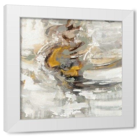 Amber Ring White Modern Wood Framed Art Print by Vassileva, Silvia