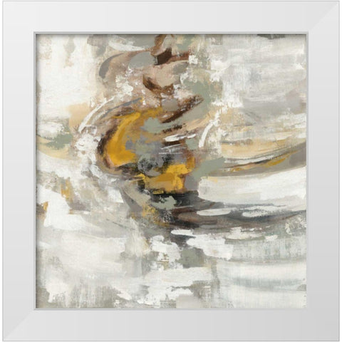 Amber Ring White Modern Wood Framed Art Print by Vassileva, Silvia
