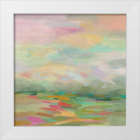 Pastel Fields White Modern Wood Framed Art Print by Vassileva, Silvia
