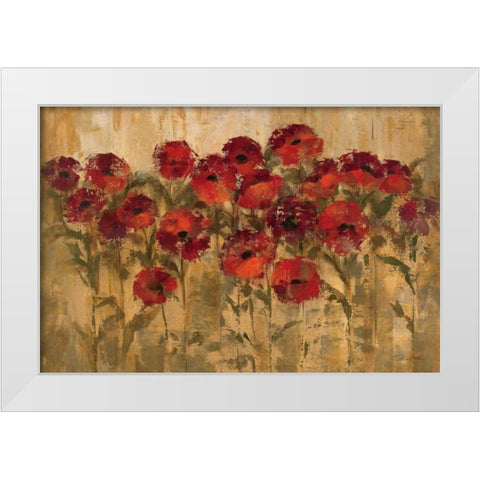 Sunshine Florals White Modern Wood Framed Art Print by Vassileva, Silvia