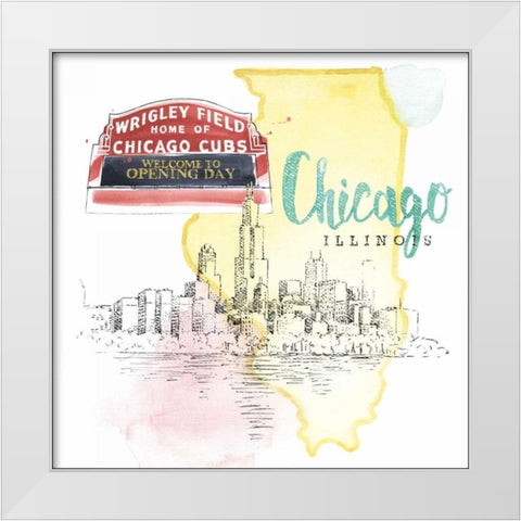 US Cities II White Modern Wood Framed Art Print by Grove, Beth