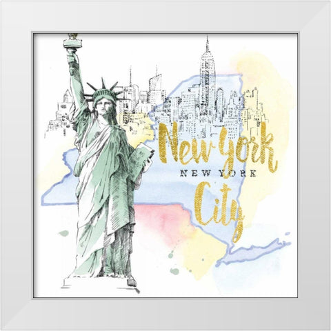 US Cities IV White Modern Wood Framed Art Print by Grove, Beth