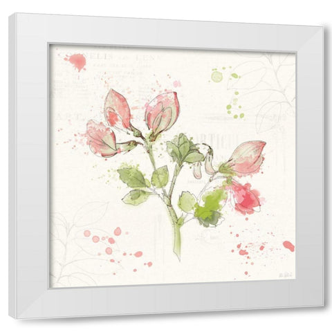 Floral Splash II White Modern Wood Framed Art Print by Pertiet, Katie