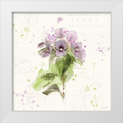 Floral Splash III White Modern Wood Framed Art Print by Pertiet, Katie