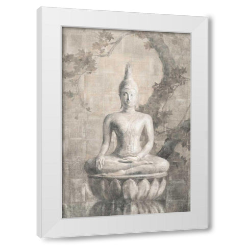 Buddha Neutral White Modern Wood Framed Art Print by Nai, Danhui
