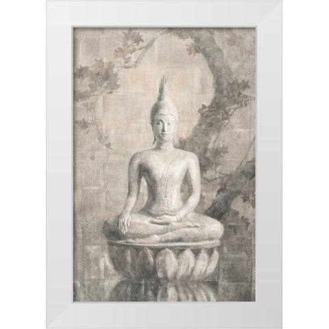 Buddha Neutral White Modern Wood Framed Art Print by Nai, Danhui