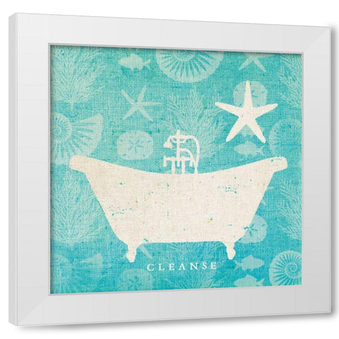 Pacific Bath IV White Modern Wood Framed Art Print by Studio Mousseau