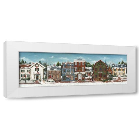 Christmas Village Crop White Modern Wood Framed Art Print by Brown, David Carter