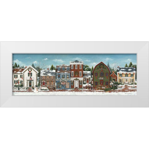 Christmas Village Crop White Modern Wood Framed Art Print by Brown, David Carter