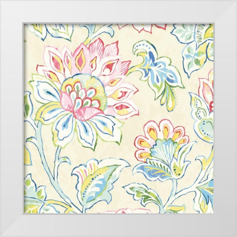 Ceylon Gardens III White Modern Wood Framed Art Print by Wild Apple Portfolio