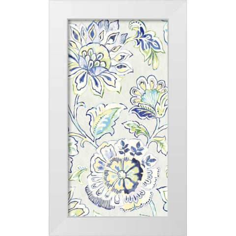 Ceylon Gardens VII Indigo White Modern Wood Framed Art Print by Wild Apple Portfolio