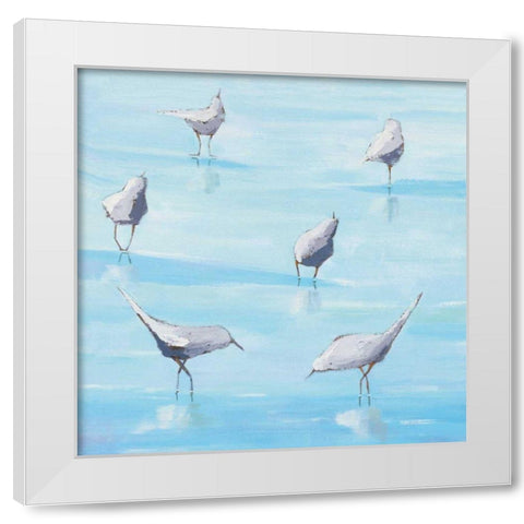 By the Waters Edge White Modern Wood Framed Art Print by Adams, Phyllis