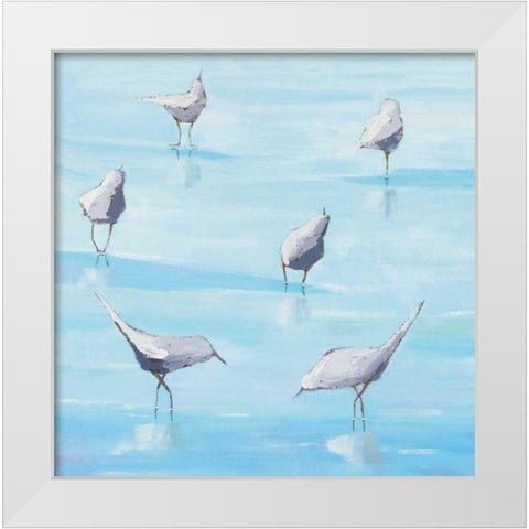 By the Waters Edge White Modern Wood Framed Art Print by Adams, Phyllis