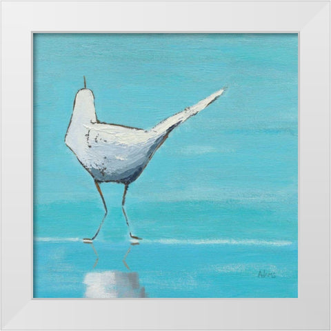 Egret II White Modern Wood Framed Art Print by Adams, Phyllis