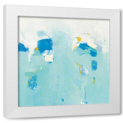 Splash White Modern Wood Framed Art Print by Adams, Phyllis