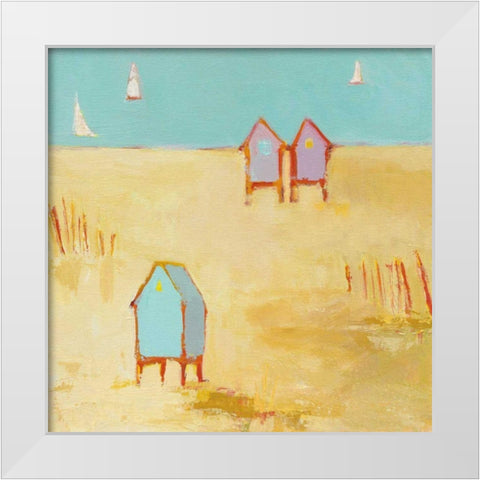 Cabanas White Modern Wood Framed Art Print by Adams, Phyllis