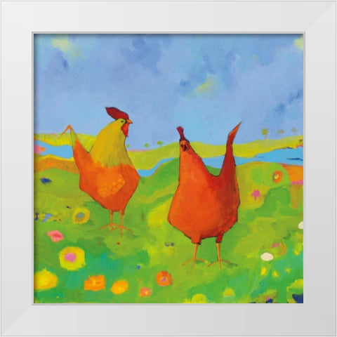 Spring has Sprung White Modern Wood Framed Art Print by Adams, Phyllis