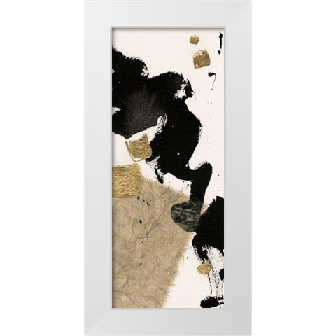 Gilded Collage I on White White Modern Wood Framed Art Print by Paschke, Chris