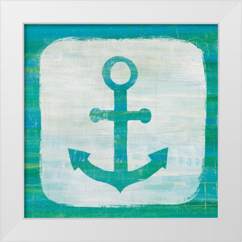 Ahoy III Blue Green White Modern Wood Framed Art Print by Averinos, Melissa