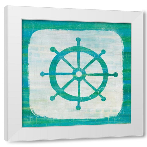 Ahoy IV Blue Green White Modern Wood Framed Art Print by Averinos, Melissa