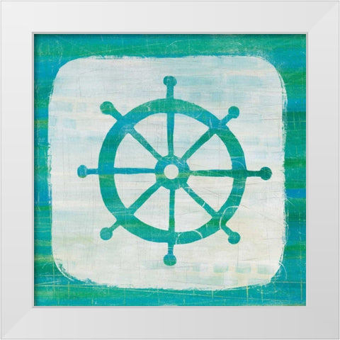Ahoy IV Blue Green White Modern Wood Framed Art Print by Averinos, Melissa