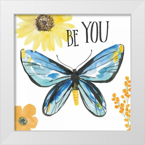 Beautiful Butterfly III White Modern Wood Framed Art Print by Miller, Sara Zieve