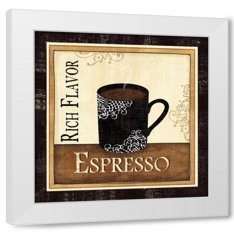 Coffee and Cream III White Modern Wood Framed Art Print by Charron, Veronique