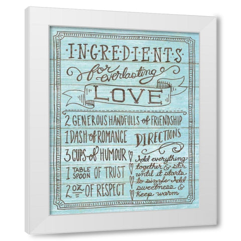 Ingredients for Life III Blue White Modern Wood Framed Art Print by Urban, Mary