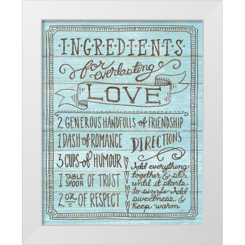 Ingredients for Life III Blue White Modern Wood Framed Art Print by Urban, Mary