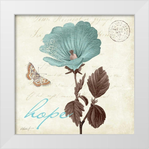 Touch of Blue III - Hope White Modern Wood Framed Art Print by Pertiet, Katie