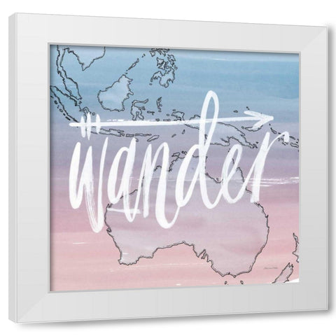 World Traveler Wander White Modern Wood Framed Art Print by Miller, Sara Zieve