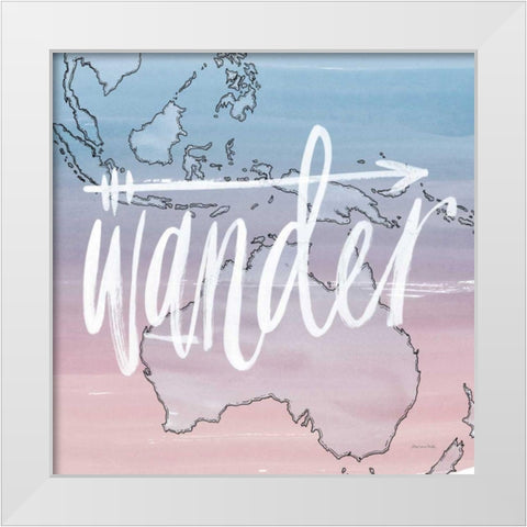 World Traveler Wander White Modern Wood Framed Art Print by Miller, Sara Zieve