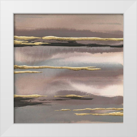 Gilded Morning Fog I Gold White Modern Wood Framed Art Print by Paschke, Chris