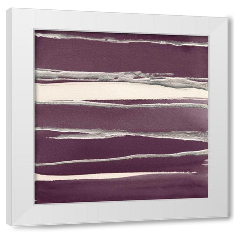 Silver Rose II Purple White Modern Wood Framed Art Print by Paschke, Chris