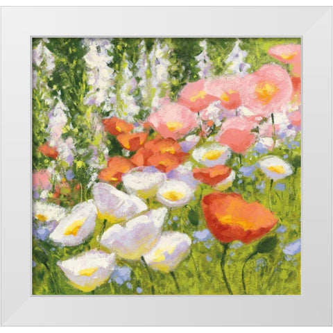 Garden Pastels II White Modern Wood Framed Art Print by Novak, Shirley