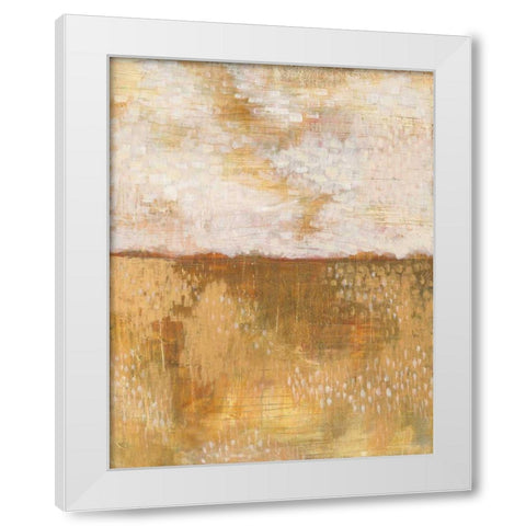 Amber Horizon White Modern Wood Framed Art Print by Averinos, Melissa