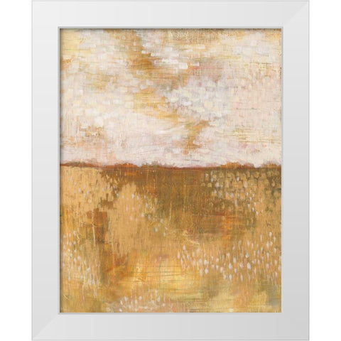 Amber Horizon White Modern Wood Framed Art Print by Averinos, Melissa