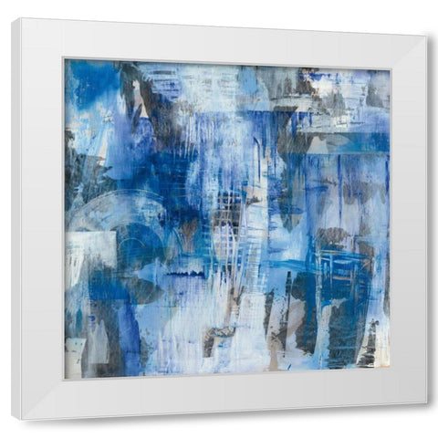 Industrial Blue White Modern Wood Framed Art Print by Averinos, Melissa
