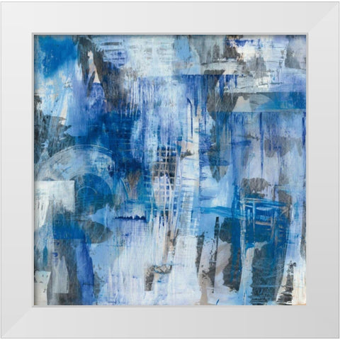 Industrial Blue White Modern Wood Framed Art Print by Averinos, Melissa