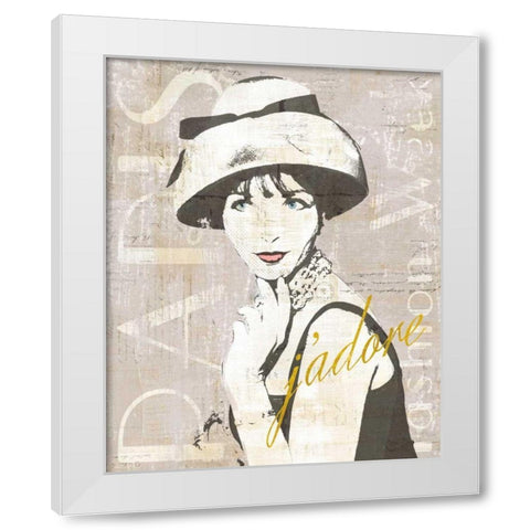 Fashion Week Paris Halftone I White Modern Wood Framed Art Print by Schlabach, Sue