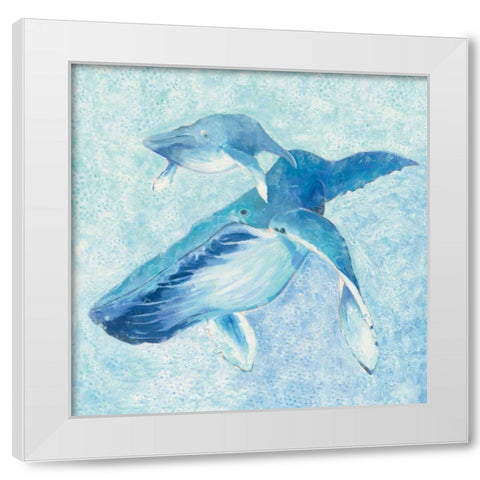 Blue Mama v2 White Modern Wood Framed Art Print by Adams, Phyllis